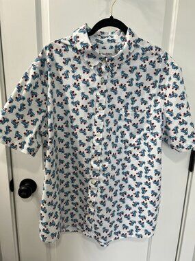 Goodfellow & Co Roller Skate Print Button Down Shirt Men’s XL Slim Fit